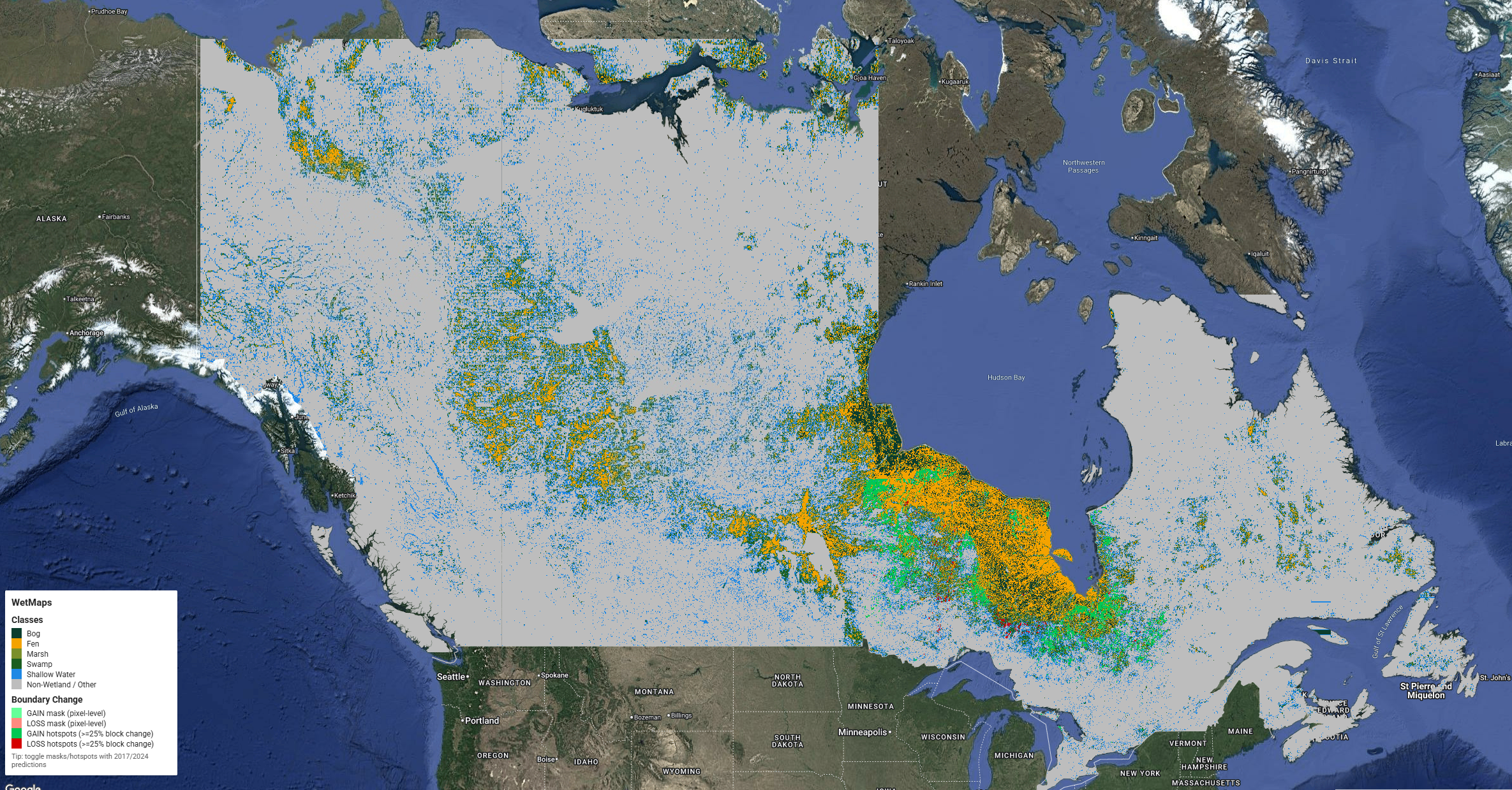 WetMaps wetland classification map of Canada